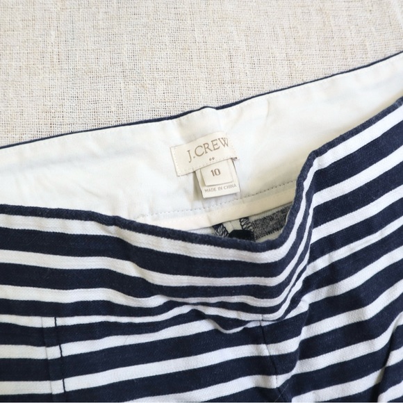 J Crew Linen Blend Striped Navy Shorts - Picture 3 of 8